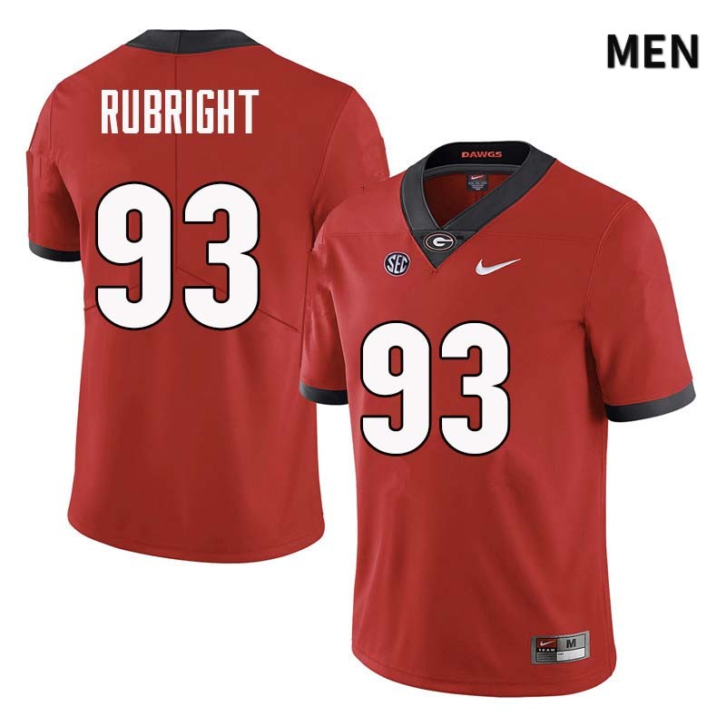 Georgia Bulldogs Men's Bill Rubright #93 Red Stitched College UGA Football Jersey 23BS013JF